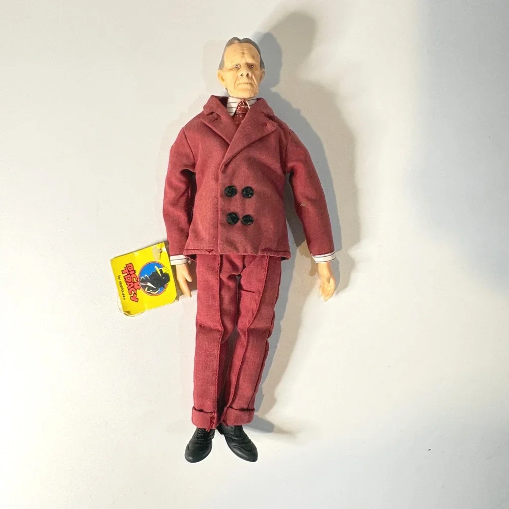 Vintage 1990 Dick Tracy Pruneface Action Figure Applause Villain Maroon Suit 9